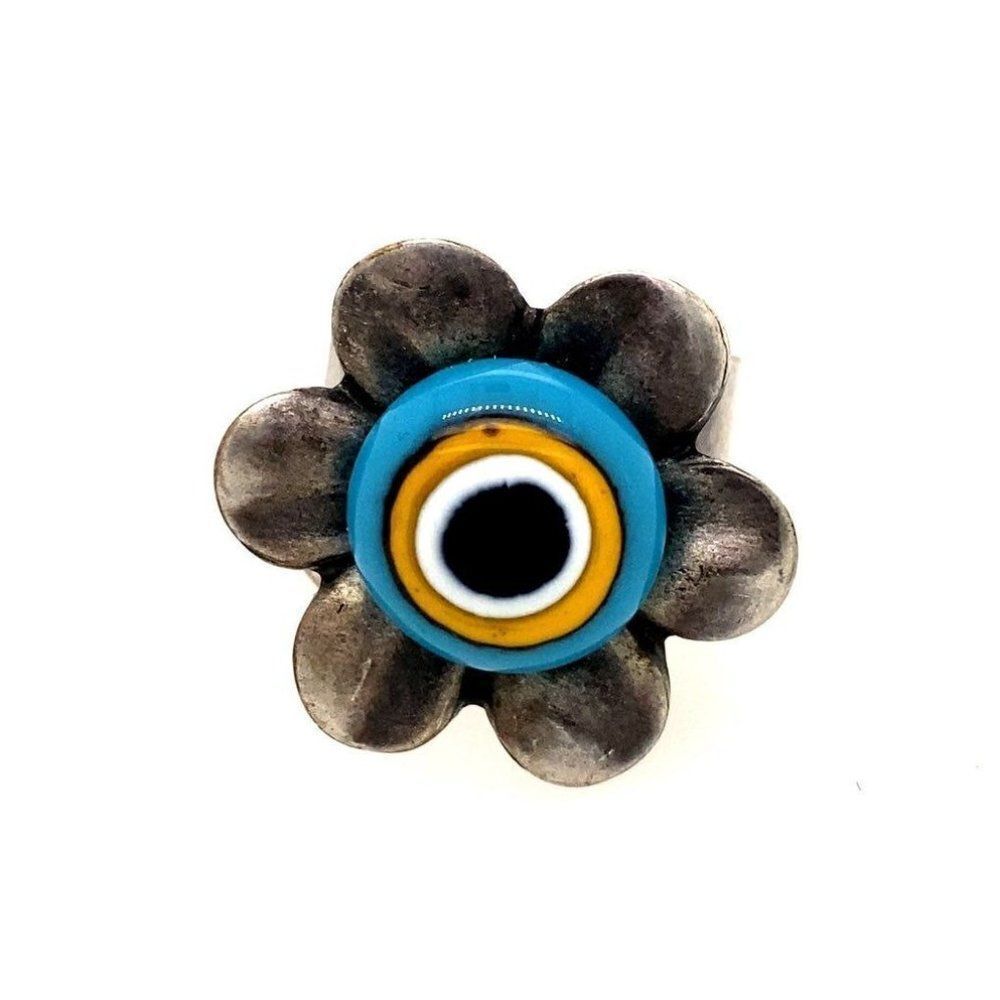 Adjustabe‎ Flower Eye Ring
